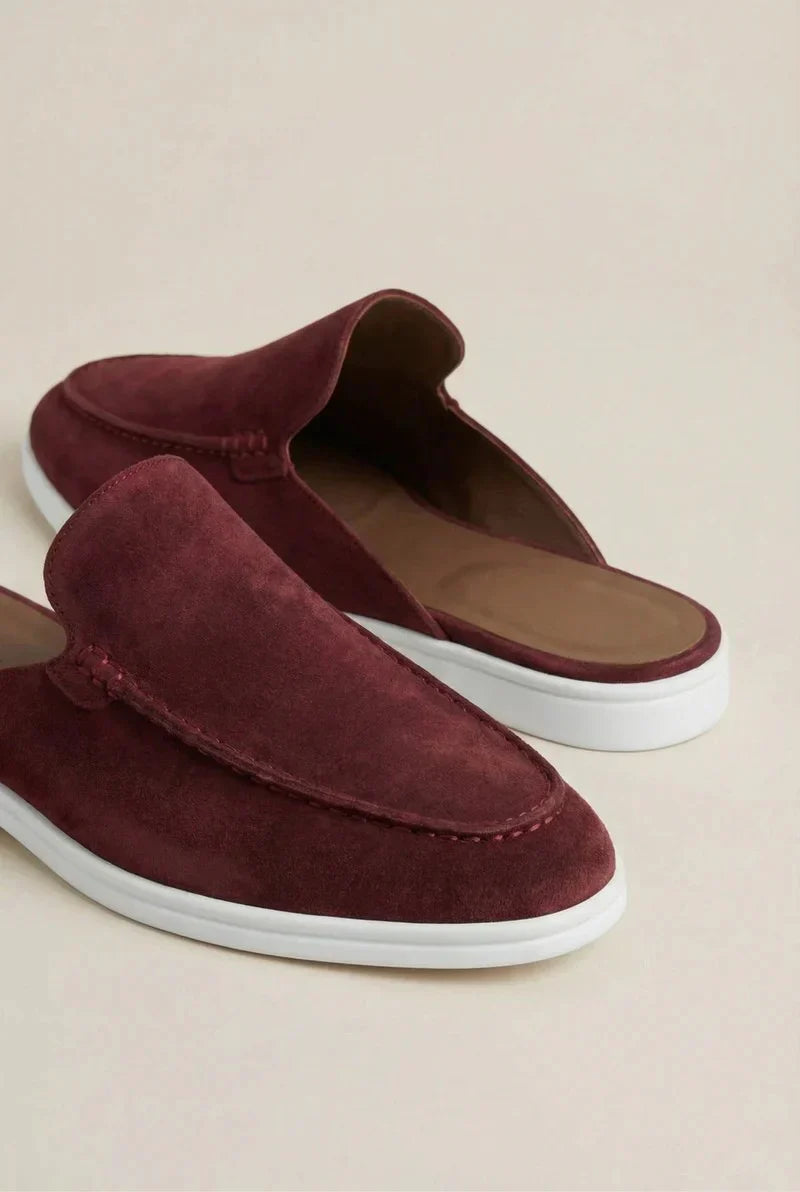 Bordeaux Wildleder Yacht-Mule