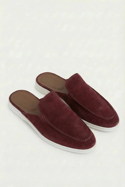Bordeaux Wildleder Yacht-Mule