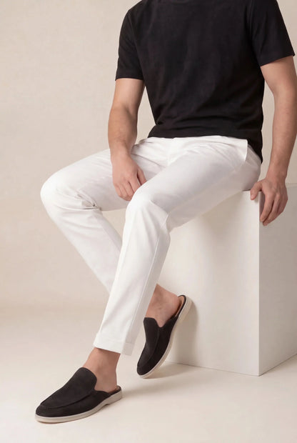 Schwarze Yacht-Pantolette aus Wildleder