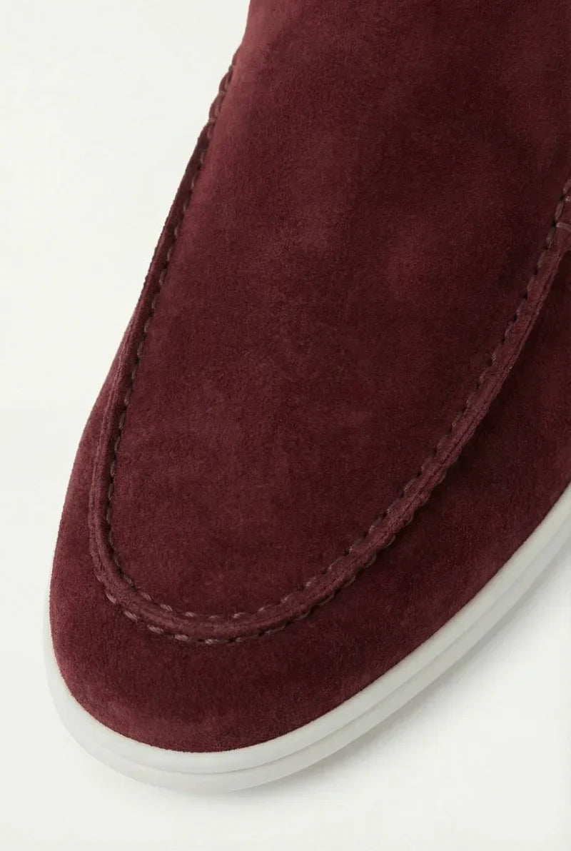 Bordeaux Wildleder Yacht-Mule