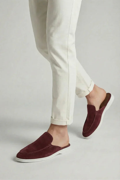 Bordeaux Wildleder Yacht-Mule