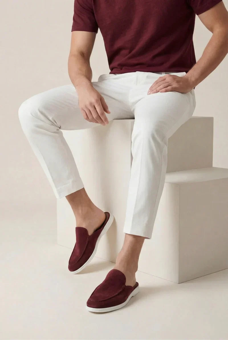 Bordeaux Wildleder Yacht-Mule